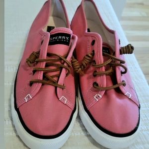 Hot pink Sperry top-siders